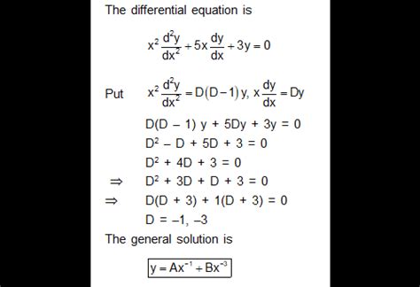 In terms of arbitrary constants A and B, the general solution to the ...