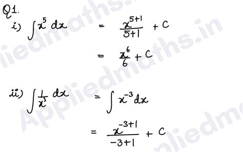 Integrate x5 dx Integrate 1 by x3 Integrate 1 by rooty