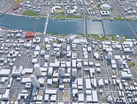 Little Rock Downtown City Arkansas USA 6km - 3D Model by 3dstudio