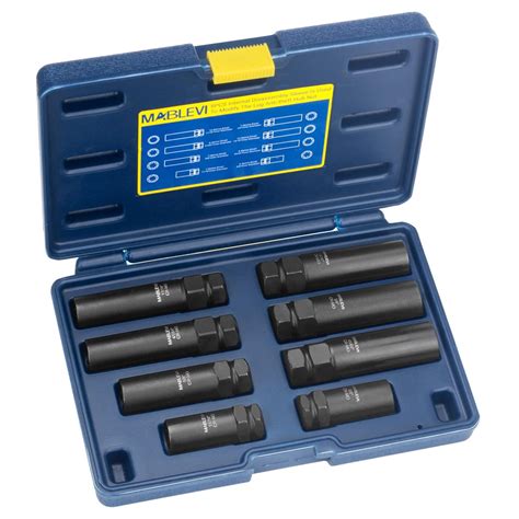 MABLEVI 8PCS Wheel Lock Removal Kit, SAE Metric Locking Lug Nut Master ...