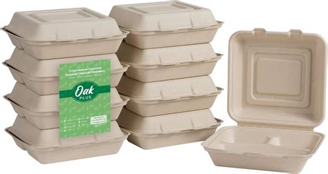 Glitzhome Oak Plus Compostable Clamshell Takeout India | Ubuy