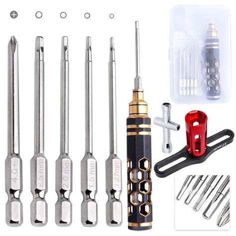 FriHobby 5 in 1 RC Screwdriver Set, 17mm Wheel Wrench Small Cross Hex ...