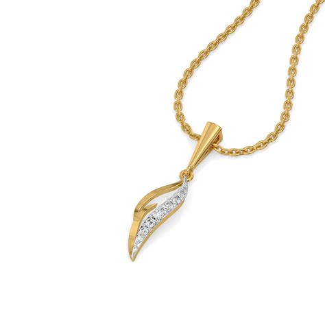 Featherlight Grace 14KT Gold Lab Diamond Pendant | Lukson – luksonjewels