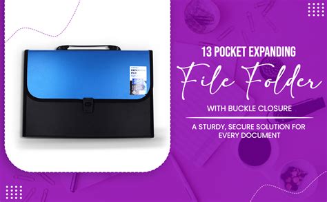 SPS 13 Pocket Expanding File Folder with Buckle Closure,Label Index and ...