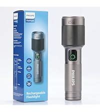 PHILIPS Portable Torch Light, 910LM Rechargeable LED Flashlight with 3 ...