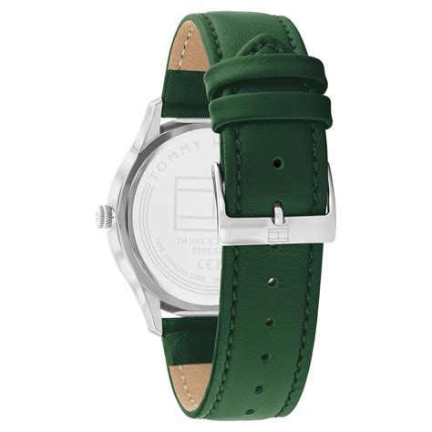 Buy Online Tommy Hilfiger Quartz Analog Green Dial Leather Strap Watch ...