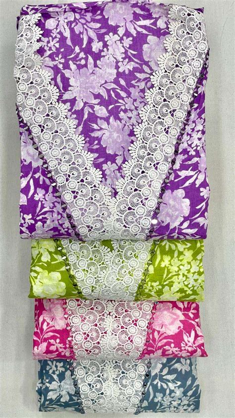 SIARA NON CATALOG VOL 8 CAMBRIC COTTON PRINT WITH FANCY WORK SUITS AT ...