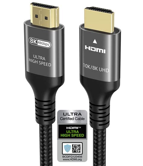 Ubluker 10K 8K 4K HDMI Cable 48Gbps 2M, Certified Ultra High Speed HDMI ...