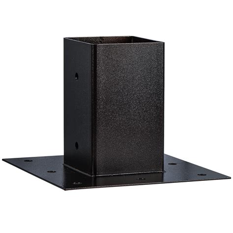 4x4 inch Metal Post Base, LAVANE Heavy Duty Black Powder-Coated Steel ...