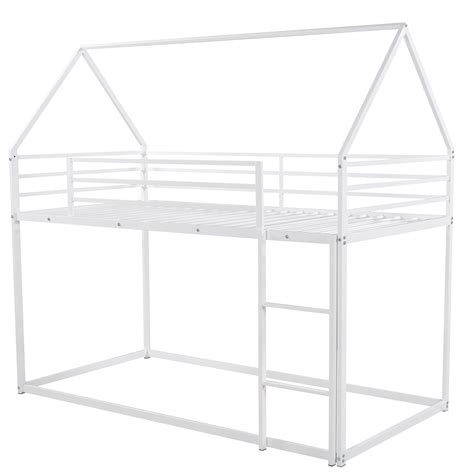 Buy Branax Metal Bunk Bed Twin over Twin, Bunk Beds for Kids, House ...