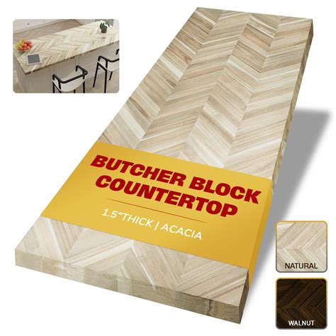 Amazon.com: 48 x 30 x 1.5 Acacia Chevron Pattern Butcher Block ...