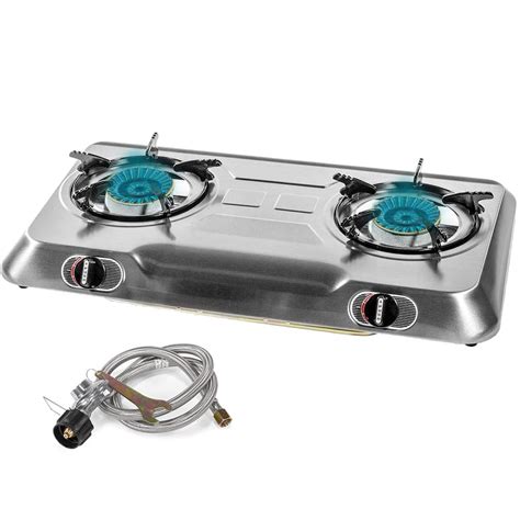 Xtremepowerus25 516btu Double Burner Stove Auto Ignition Cooktop ...