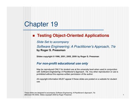Ch19-Testing OO - Lecture Materials - These slides are designed to ...