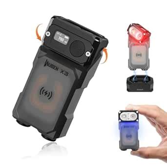 WUBEN X3 Mini Rechargeable Flashlight with Charging Base 180 Degree EDC ...