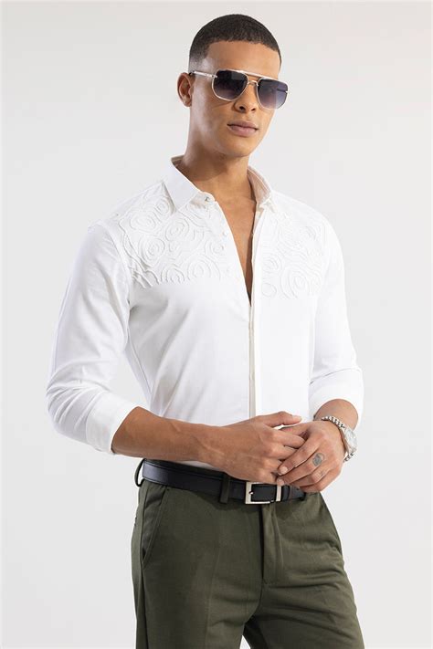 Contour Beaded White Shirt – BlackTree