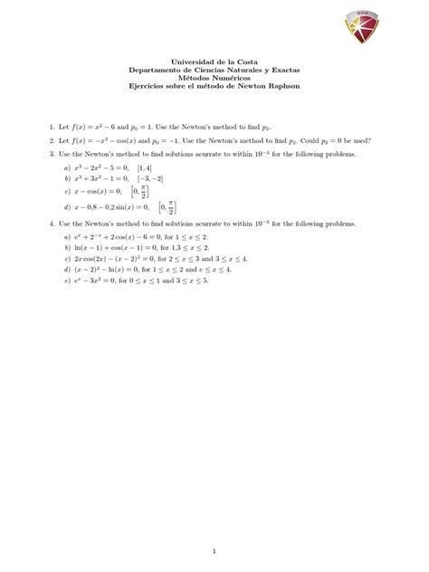 Image result for Newton-Raphson Method Worksheet PDF