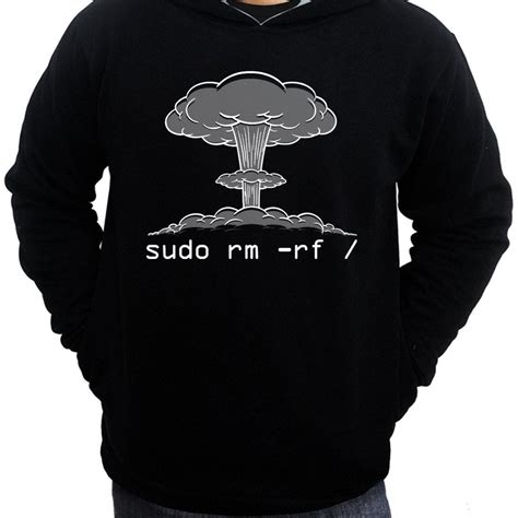 Unix Sudo rm -rf / , Hoodie / Sweatshirt, Black - GeekDawn