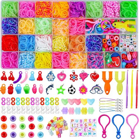 2000+ Loom Bands Kit, 25 Colors Loom Rubber Bands for DIY Refill Making ...