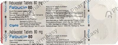 Febucip 80 MG Tablet (10): Uses, Side Effects, Price & Dosage | PharmEasy