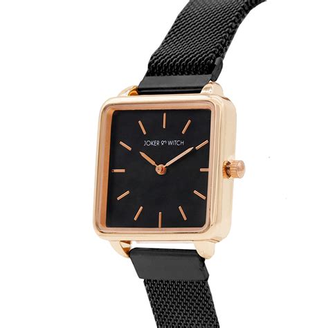 Shop Joker & Witch Rose gold & Black Magnetic Watch for Women Online