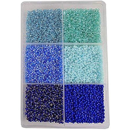 eshoppee 240 gm 12 Colors 20 gm X 12 Glass Seed Beads for Jewellery ...