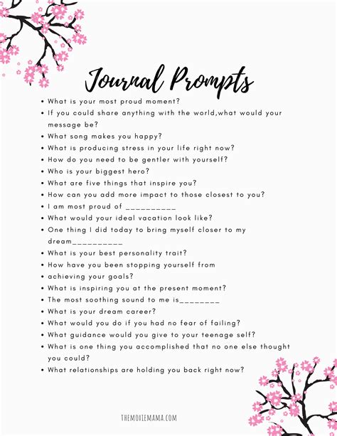 Exciting Journal Prompts at Constance Woodford blog