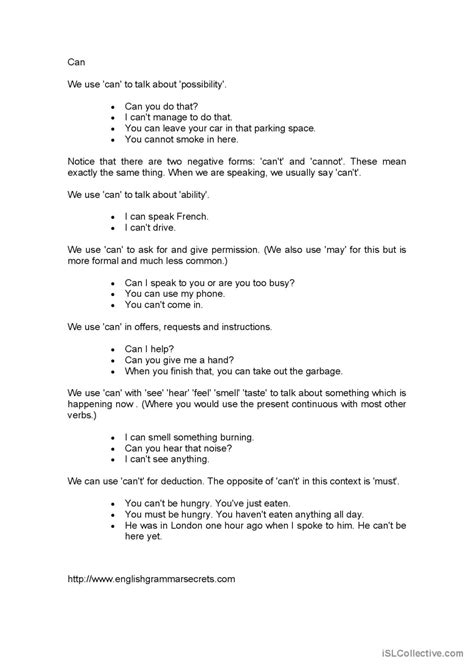 como enseñar el can for ability : English ESL worksheets pdf & doc