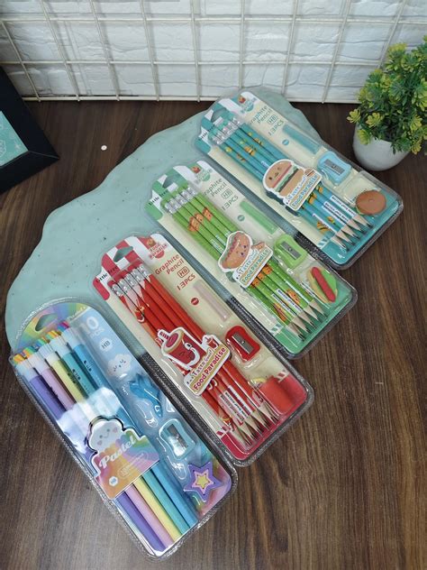 Premium Pencil Set with Sharpener & Eraser | Cute Graphite HB Pencils ...
