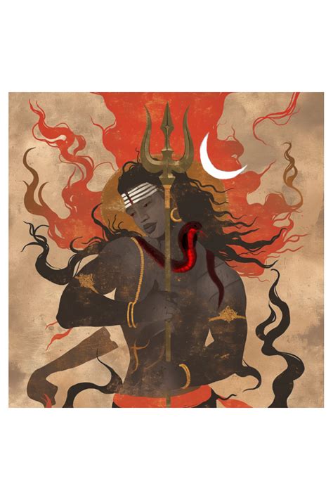 Kala Bhairava Digital Art Poster – Divine Wall Decor for Devotees – Brogen