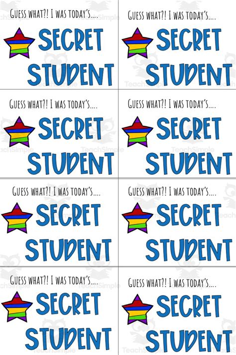 Secret Student by Teach Simple