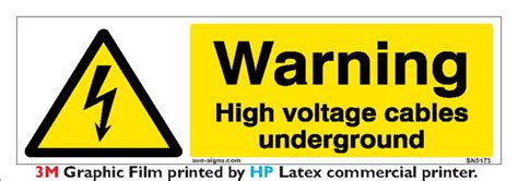 SUNSIGNS Sun-Signs - Warning High Voltage Cables Underground Signages ...