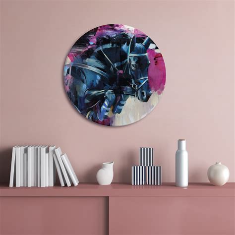 Round Canvas Wall Art Painting Titled: Bold Strokes, Sizes Available
