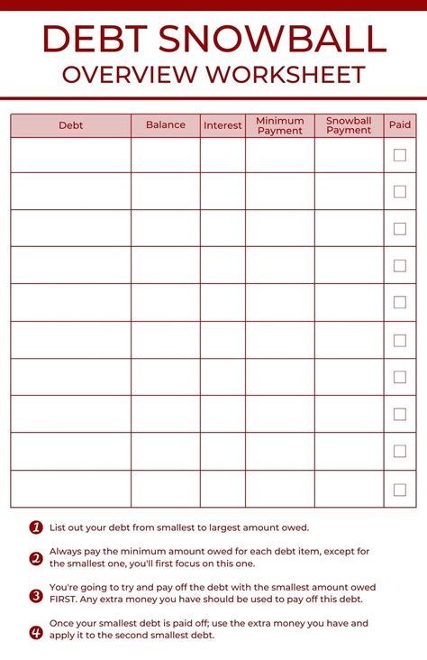 Free debt snowball worksheet, Download Free debt snowball worksheet png ...
