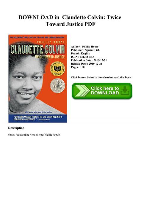 DOWNLOAD in PDF Claudette Colvin Twice Toward Justice PDF