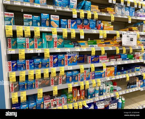 Orlando, FL/USA-5/10/20: A display Band Aids, neosporin, polysporin ...