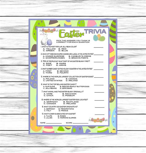 Easter Trivia Questions And Answers Printable - Printable Board Games
