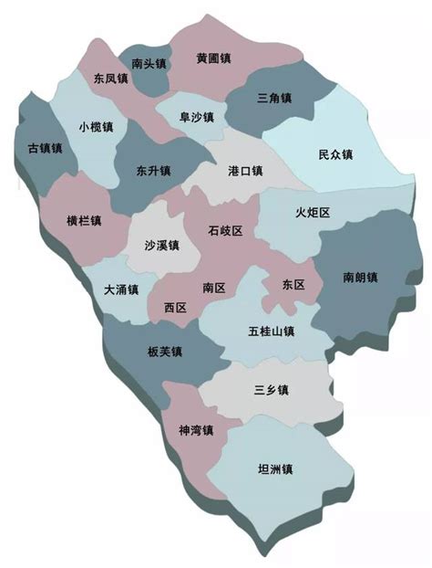 中山市区县地图图片