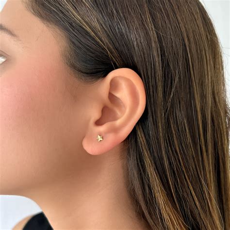 Mini Textured Star Studs
