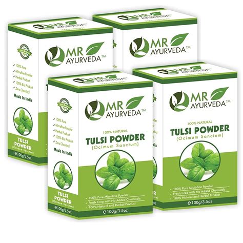 MR Ayurveda 100% Organic Tulsi Powder | Tulsi Powder for Face | Tulsi ...