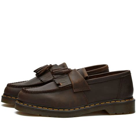 Dr. Martens Men's Adrian Tassel Loafer in Dark Brown Crazy Horse Dr ...