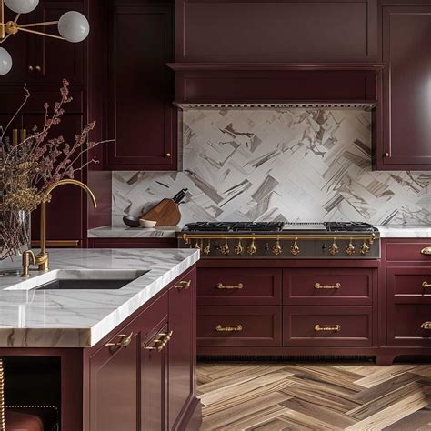 10+ Sophisticated Painting Kitchen Cabinets Ideas with Burgundy and ...