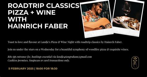 Roadtrip Classics Pizza & Wine Wednesday with Hainrich Faber, 46 Graham ...