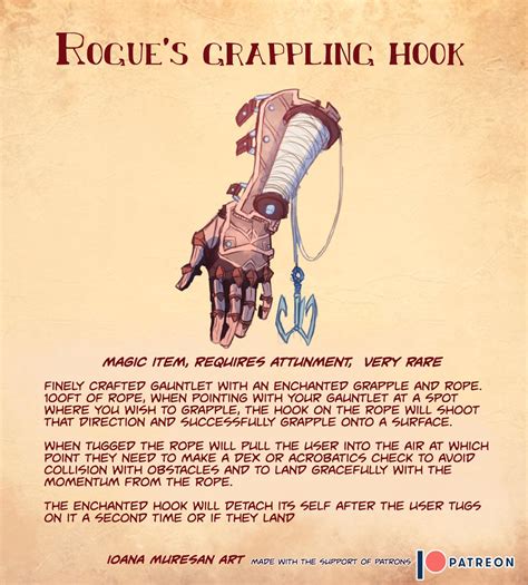 Rogue's grappling hook | Dungeons and dragons homebrew, Dnd dragons ...