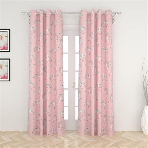 Buy Slate Set of 2 Printed Semi-Blackout Door Curtains from Home Centre ...