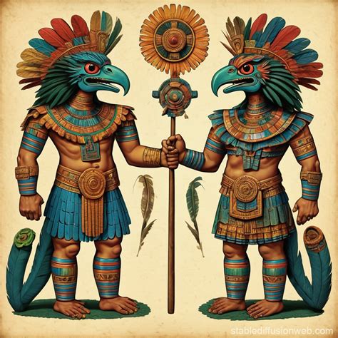 Aztec Gods Descending with Goddess of Eyes and Mouths | Stable ...