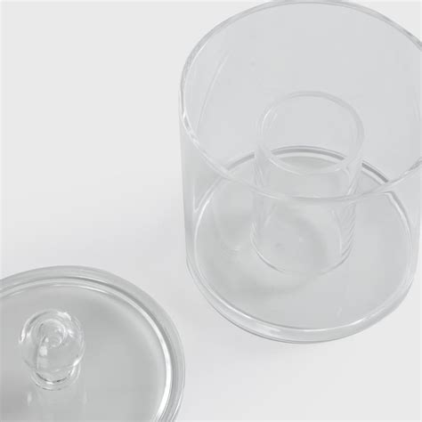 Buy Orion Ducale Transparent Round Cotton Canister - 9.8x9.8x13cm from ...