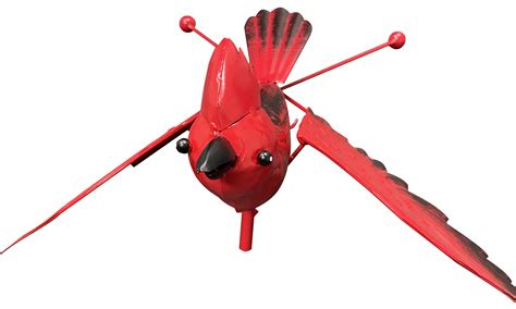 Arlmont & Co. 12 Feet Tall Rustic Three Cardinal Bird Swaying Garden ...