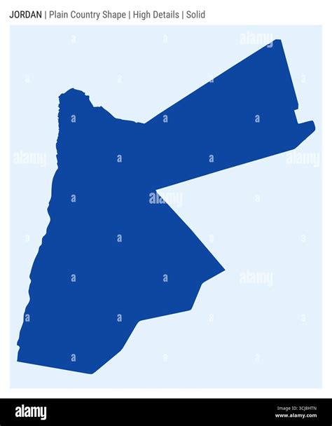 Jordan plain country map. High details. Solid style. Shape of Jordan. Vector illustration Stock ...