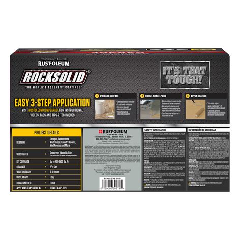 Tan, Rust-Oleum RockSolid Garage Floor Coating Kit-293515, High Gloss 2 ...