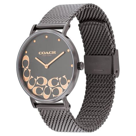 Buy Online Coach Quartz Analog Grey Dial Stainless Steel Strap Watch ...